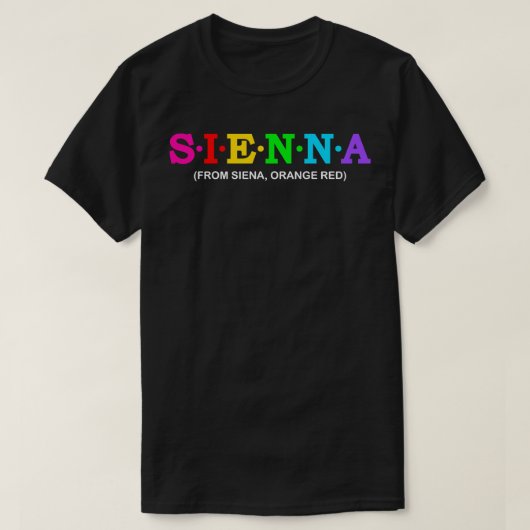 Sienna Van Siena Sinaasappel Rood T-shirt (Design voorkant)