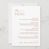 SIENNA Wedding Dinner Menu 5x7 Kaart (Voorkant)
