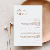 SIENNA Wedding Dinner Menu 5x7 Kaart