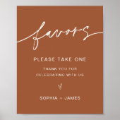 SIENNA Wedding Favors Sign - Terracotta Bohemian Poster (Voorkant)