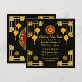 Sier Chinese Nieuwjaarsdraak Kaart (Voorkant / Achterkant)
