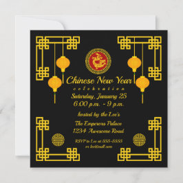 Sier Chinese Nieuwjaarsdraak Kaart