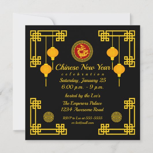 Sier Chinese Nieuwjaarsdraak Kaart (Voorkant)