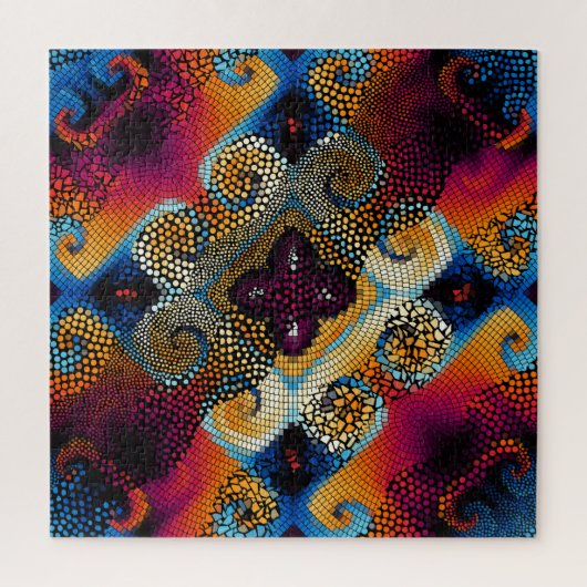 sier diagonale golven: mozaïek textuur legpuzzel (Verticaal)