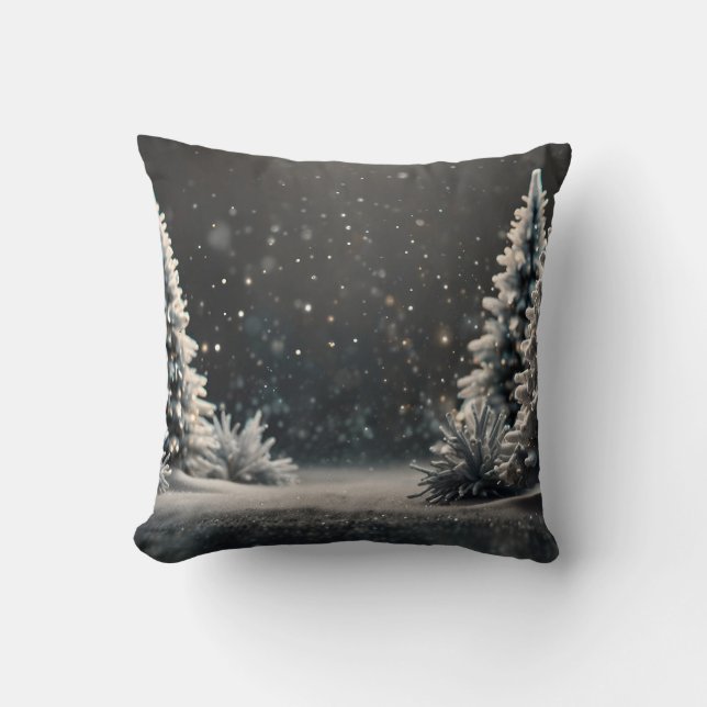 Sier Sneeuw Blauw & Witte Bal Prettig Kerstfeest Kussen (Voorkant)