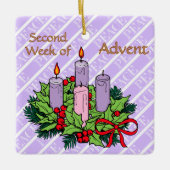 Sieraad #2 van 4: 2e week van de Advent (VREDE) Keramisch Ornament (Voorkant)