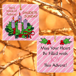 Sieraad #3 van 4: 3e week van Advent (VREUGDE) Keramisch Ornament