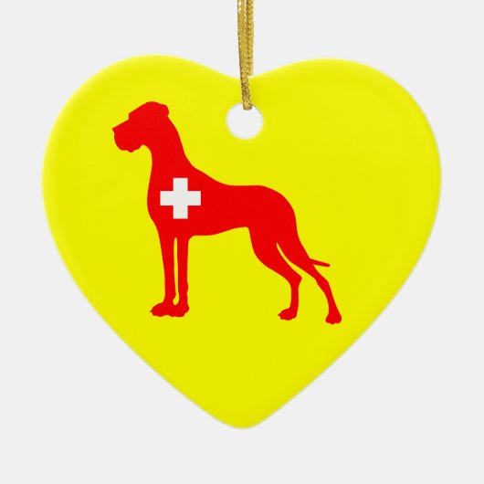 Sieraad Great Dane Keramisch Ornament (Voorkant)