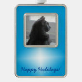 Sieraad - Kerstster met foto Verzilverd Omlijst Ornament (Voorkant)