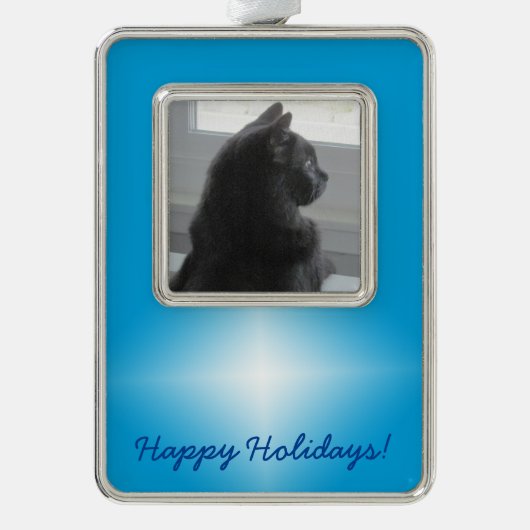 Sieraad - Kerstster met foto Verzilverd Omlijst Ornament (Voorkant)