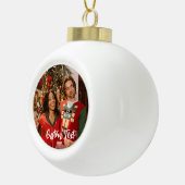 Sieraad met koppel foto - Persoonlijk Kerstgeschen Keramische Bal Ornament (Rechts)
