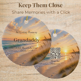 Sieraad met QR-code voor Ocean's Embrace-herdenkin Keramisch Ornament