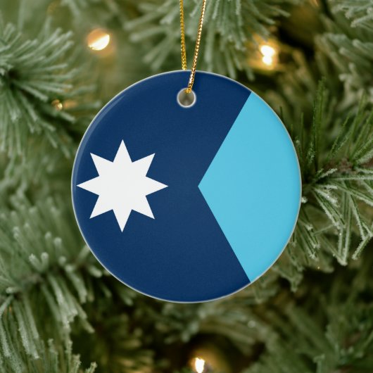 Sieraad met vlag van Minnesota, VS Keramisch Ornament (Boom)