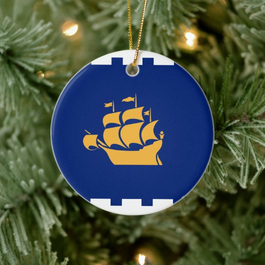 Sieraad met vlag van Quebec Stad, Canada Keramisch Ornament (Boom)