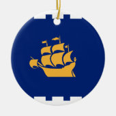 Sieraad met vlag van Quebec Stad, Canada Keramisch Ornament (Voorkant)