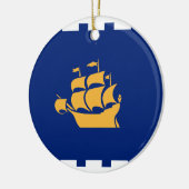 Sieraad met vlag van Quebec Stad, Canada Keramisch Ornament (Links)