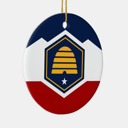 Sieraad met vlag van Utah, VS Keramisch Ornament (Rechts)