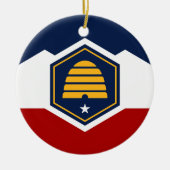 Sieraad met vlag van Utah, VS Keramisch Ornament (Voorkant)