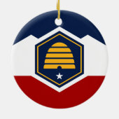 Sieraad met vlag van Utah, VS Keramisch Ornament (Achterkant)