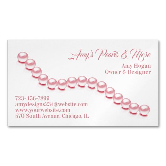 sieraad parel magnetisch visitekaartje (Voorkant)