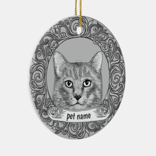 Sieraad ter herinnering aan kat met liefde keramisch ornament (Rechts)