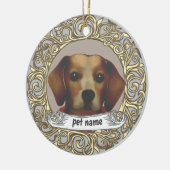 Sieraad ter nagedachtenis aan Beagle-hond Keramisch Ornament (Links)