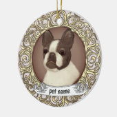 Sieraad ter nagedachtenis aan Boston Terrier Keramisch Ornament (Links)