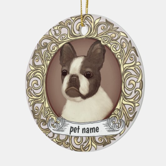Sieraad ter nagedachtenis aan Boston Terrier Keramisch Ornament (Links)