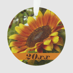 Sieraad van oranje en gele zonnebloem ornament