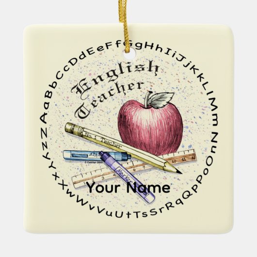 Sieraad Voor Engels Leraar Keramisch Ornament (Voorkant)