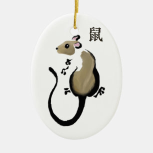 Sieraad voor het jaar van de Rat Keramisch Ornament
