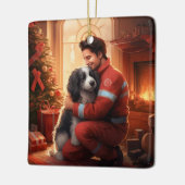 Sieraad voor huisdierherdenking, Papillon-hond Moe Keramisch Ornament (Links)