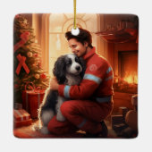 Sieraad voor huisdierherdenking, Papillon-hond Moe Keramisch Ornament (Achterkant)