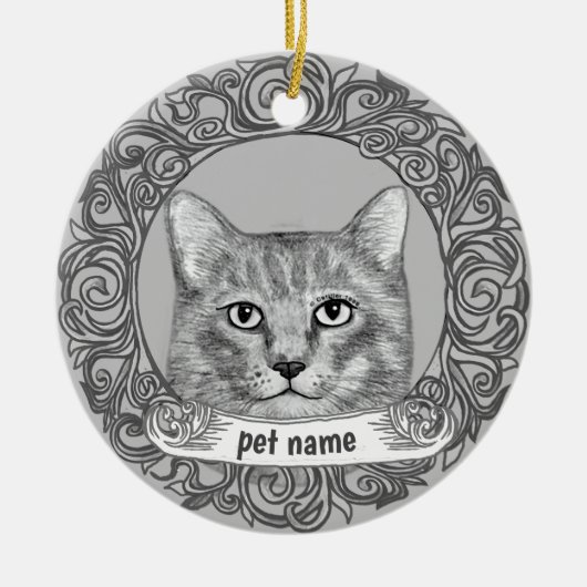 Sieraad voor katten in liefdevolle herinnering keramisch ornament (Voorkant)