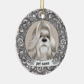 Sieraad voor liefdevolle herinnering aan Shih Tzu- Keramisch Ornament (Rechts)