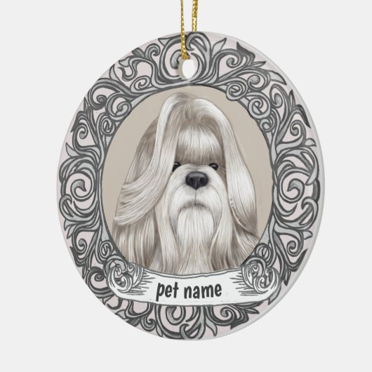 Sieraad voor liefdevolle herinnering aan Shih Tzu- Keramisch Ornament (Links)