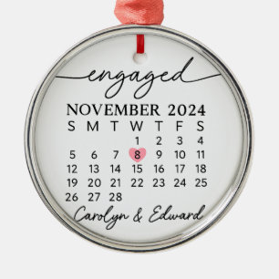 Sieraad voor verlovingsdag, Persoonlijk gegraveerd Metalen Ornament