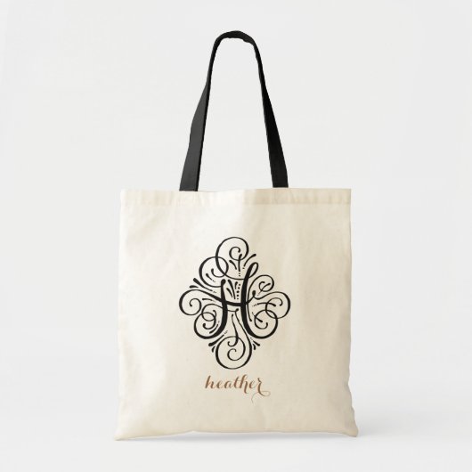 Sieraard Monogram Swash Persoonlijke Initiaal "H" Tote Bag (Voorkant)