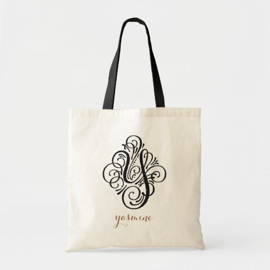 Sieraard Monogram Versierde Gepersonaliseerde Init Tote Bag (Voorkant)