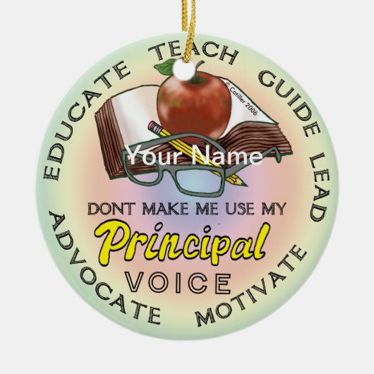 Sierad Stem van schooldirecteur Keramisch Ornament (Voorkant)