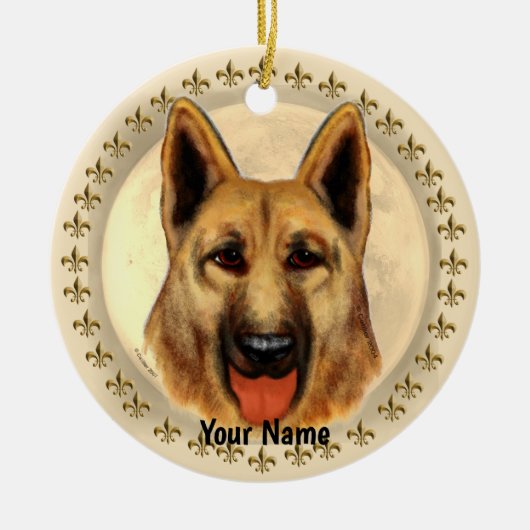Sierad van Duitse herder Keramisch Ornament (Voorkant)