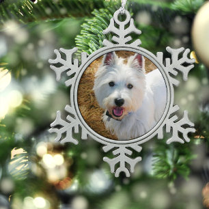 Sieradelijke kerstboomornament met foto sjabloon v tin sneeuwvlok ornament
