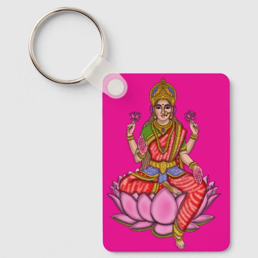 Sieradelsleutel met godin Lakshmi Sleutelhanger (Voorkant)