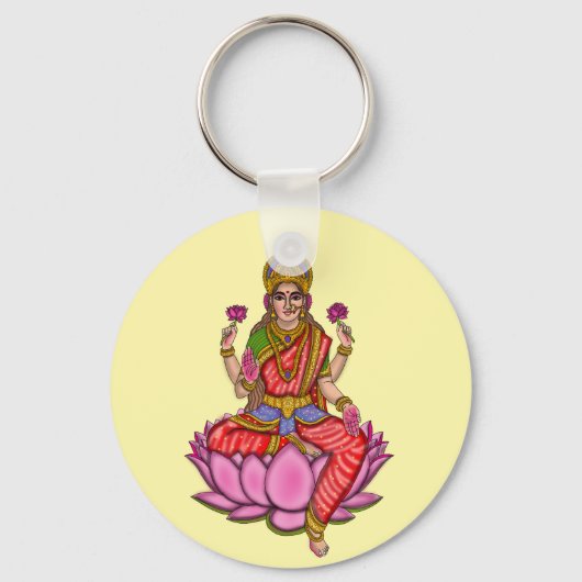 Sieradelsleutel met godin Lakshmi Sleutelhanger (Voorkant)