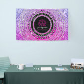 Sieraden Aangepaste Logo Glitter diamant cirkel Spandoek (Beurs)