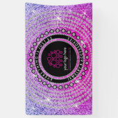 Sieraden Aangepaste Logo Glitter diamant cirkel Spandoek (Verticaal)