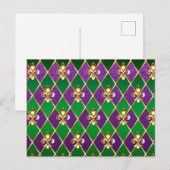 Sieraden Achtergrond Mardi Gras Aankondigingskaart (Voorkant / Achterkant)