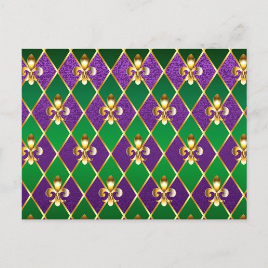 Sieraden Achtergrond Mardi Gras Aankondigingskaart (Voorkant)