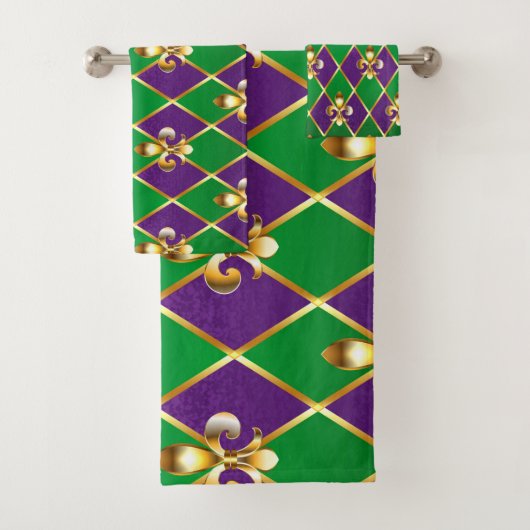 Sieraden Achtergrond Mardi Gras Bad Handdoek (Insitu)