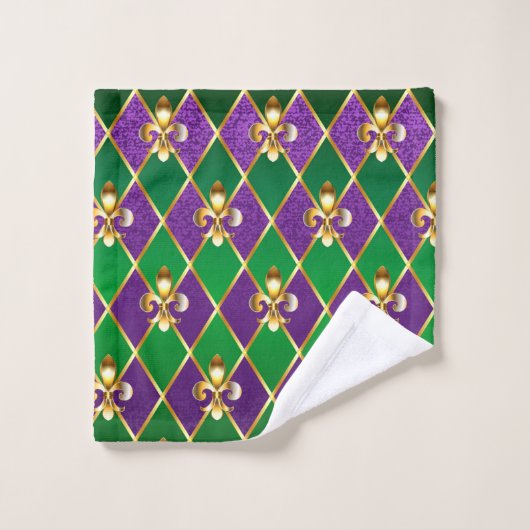 Sieraden Achtergrond Mardi Gras Bad Handdoek (Wasdoekje)